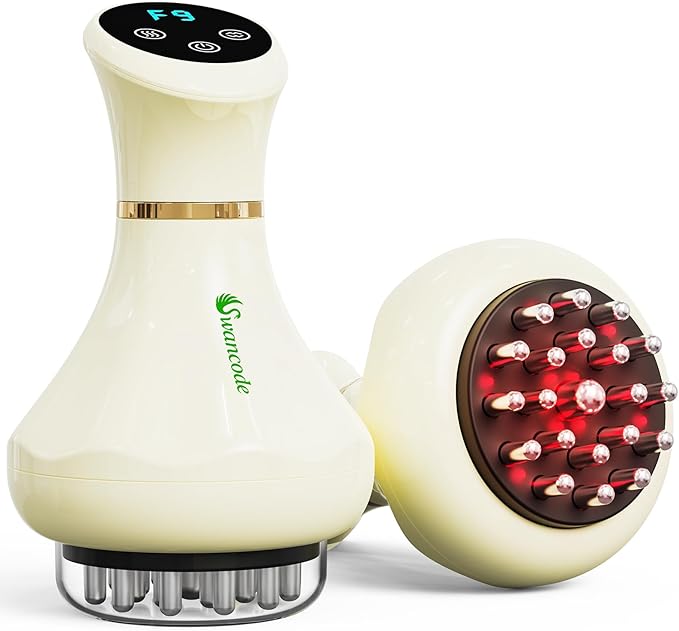 Electric Lymphatic Massager Handheld Body Massager for Legs Arms Belly &amp Cellulite Areas Body Sculpting Machine with Red-Light 9-Level Heat &amp Vibration Drainage Massage Tool for Relaxati