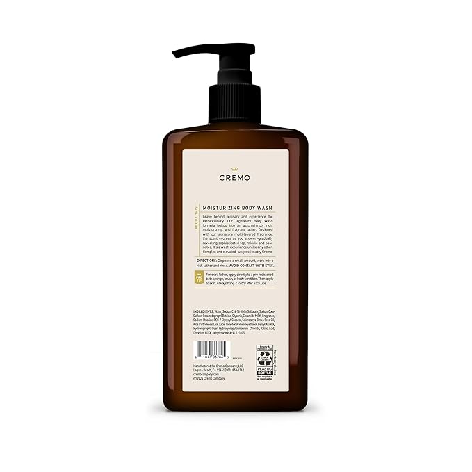 Cremo Rich-Lathering Italian Bergamot Body Wash for MenNotes of Italian BergamotNeroli Blossomand Fresh Vetiver32 Fl Oz(Pack of 2)