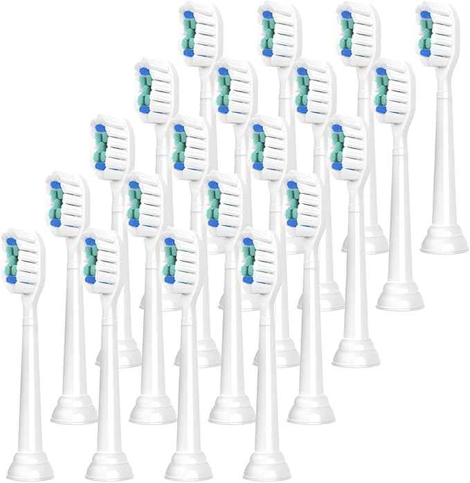 Replacement Toothbrush Heads Compatible with Philips Diamond Electric Brush Clean Refill for Hx6920 4100 2 Series(White-20 Pcs)