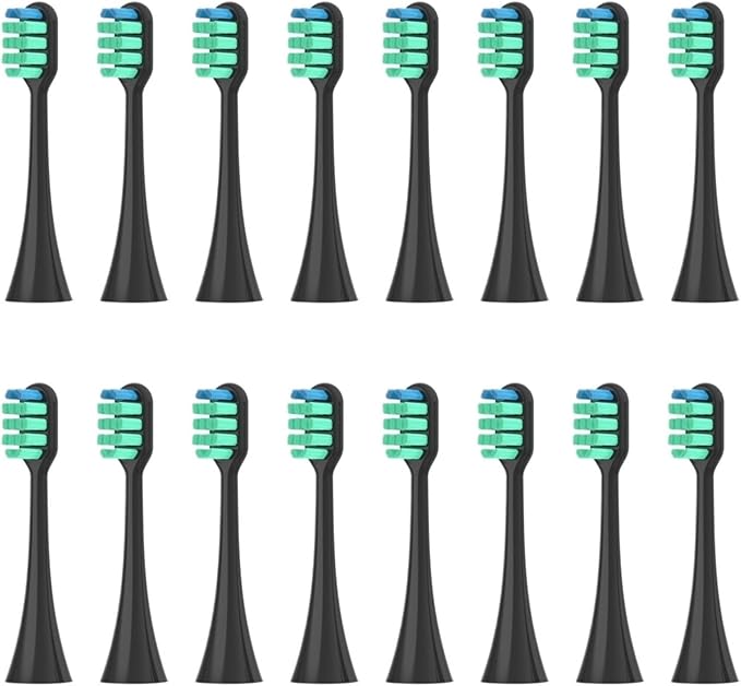 16pcs Replacement Toothbrush HeadsCompatible for Panasonic Doltz EW-DC01/DC12/PDL54/PDP51/EW1031/DE92/WEW0980/DL40/DL75/DL82(16pcs Black)