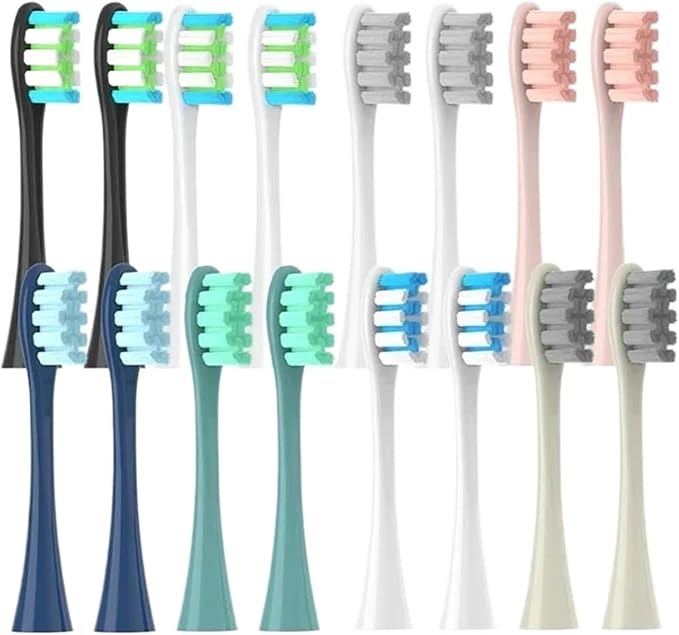 12PCS Replacement Brush HeadsCompatible for Oclean X PRO/ Z1/ F1/ One/Air 2 /SE(12pcs Black)