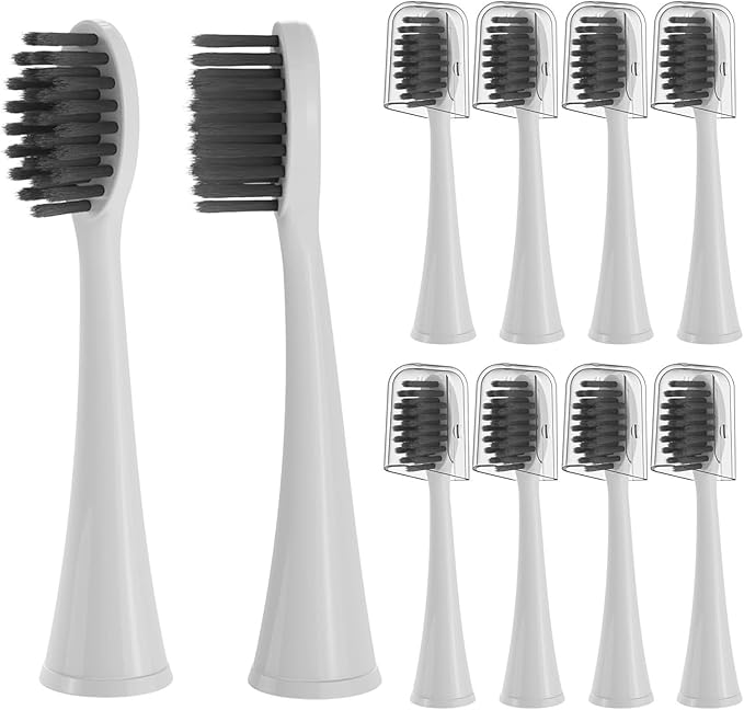 10pcs Replacement Toothbrush Heads Compatible with Burst Adult Compatible for S9 S1 S6 S8 S21 S26 S28 SG540 SG860(White 10pcs)