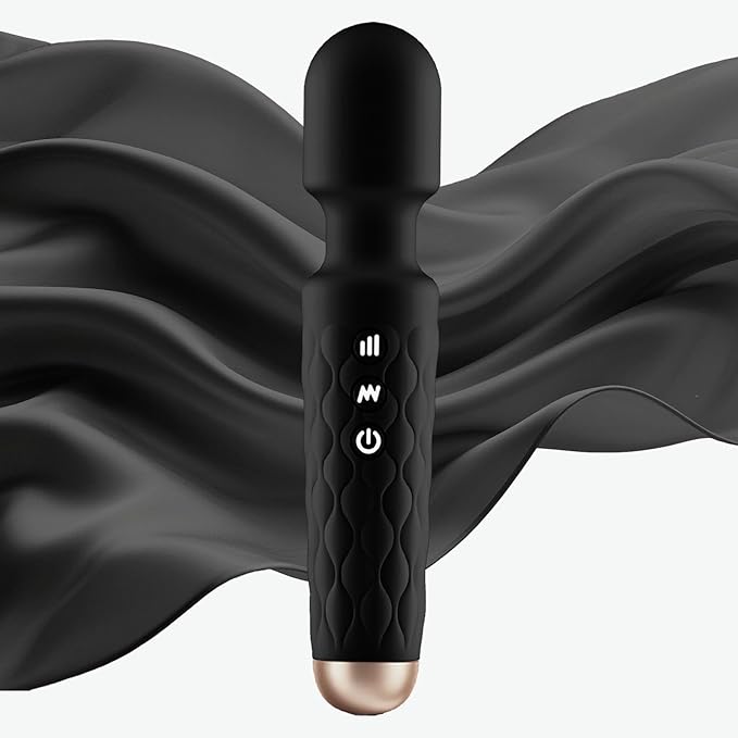 Personal Massager - 4H Max Runtime &amp Ultra-Quiet - Waterproof - 20 Modes 8 Speeds for Deep Tissue Back Massage Post-Workout Recovery and Neck Muscle Relaxation（Black）