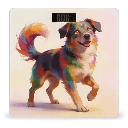 Colorful Fluffy Running Weight ScaleClear LED Display Bathroom Digital Weighing ScaleTempered Glass Digital Bathroom Scale for Body Weight Capacity Up to 400 Lbs