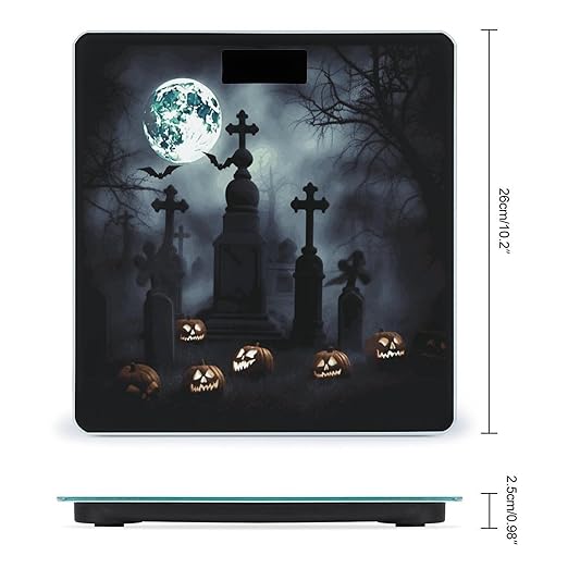 Gothic Happy Halloween Smart Scale for Body Weight Accurate Bathroom Scale with LED Display Digital Weight Scales Weighing Machine High Precision Scales for Bath Home