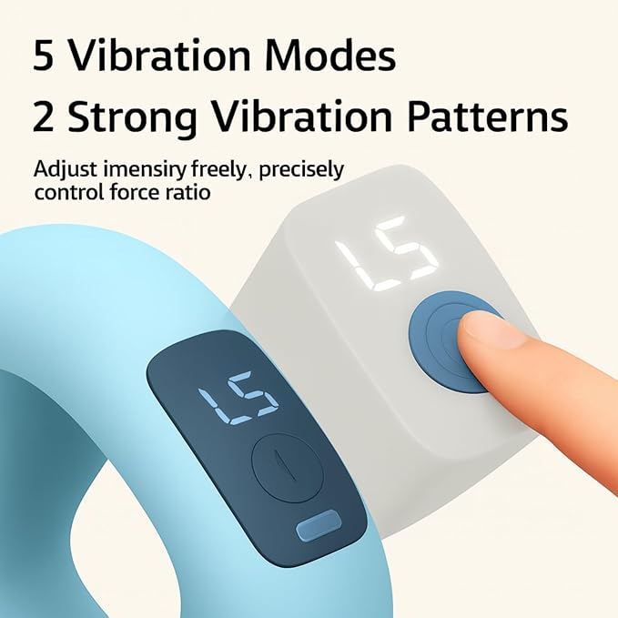 Electric Fascia Massage Ring – 5-Speed Adjustable Vibration Massager for Deep Tissue Muscle Relief Body Sculpting Pain Relief &amp Recovery Portable for Neck Shoulder Back Waist &amp Legs