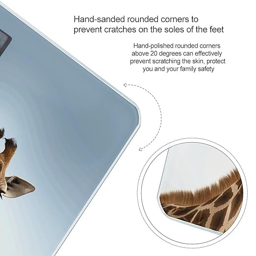 Necks of Giraffe Digital Bathroom Scale for Body Weight Weighing Scale with Backlit LCD Display High Precision Measurements &amp Measures Weight Up to 180kg