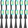 12PCS Replacement Brush HeadsCompatibility for Oclean X/X PRO/ Z1/ F1/ One/Air 2 /SE Sonic Electric Toothbrush(12pcs Black)