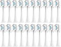 Compatible for Mijia T300/T500/T700 Sonic Toothbrush Heads Replaceable Refill Nozzles 4 Colors with Caps 4/20Pcs(20Wite)