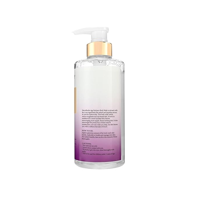 Neutriherbs Retinol Body Wash Anti Aging/Renewing Shower Gel For Women And Men Daily Shower Soap With Peptides Vitamin E Aloe Vera - Orange Blossom Scent 16.9 Fl.Oz