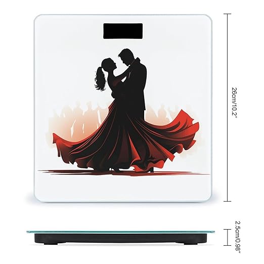Ballroom Dance Bathroom Scale for Body Weight 400 Lb Weight Scale with High Precision Sensors Tempered Glass Highly Accurate Digital Weighing Machine for People