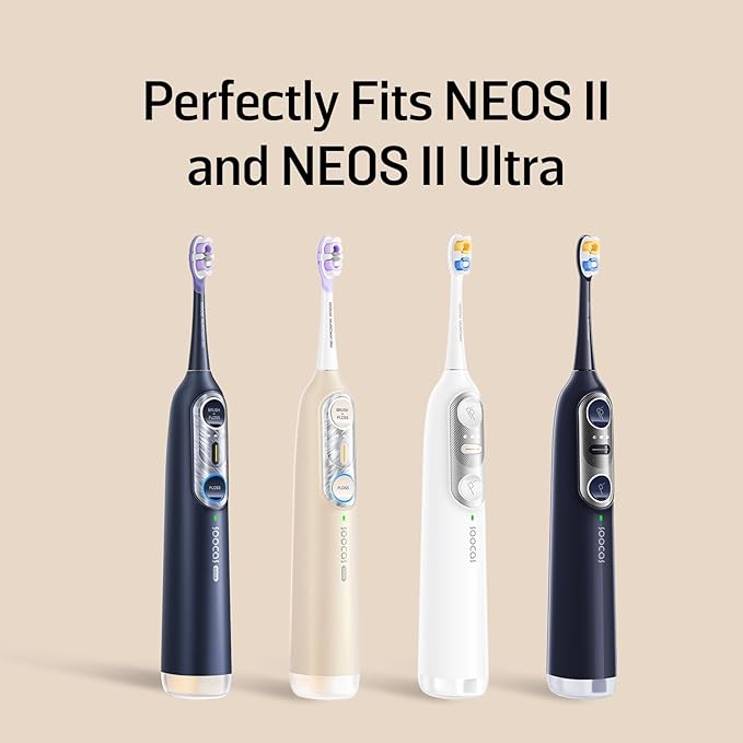 Soocas Multiclean Ultra Soft Electric Toothbrush Replacement Heads Compatible with Both NEOS II and NEOS II Ultra 2 Brush Heads White