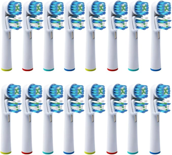Double Clean Brush Heads Compatible with Braun Oral-B Dual Clean Electric Toothbrush - Pack of 16