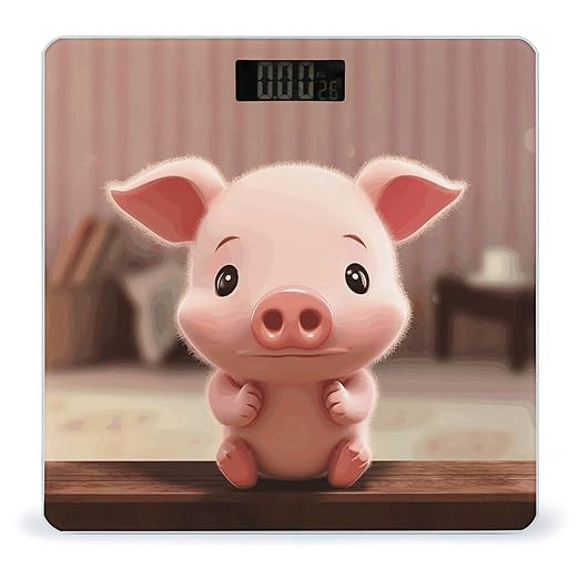 Cute Pig Scale for Body Weight Smart Scales Digital Bathroom Scale High Precision Weighing Scales with Large Display Weighing Machine for People