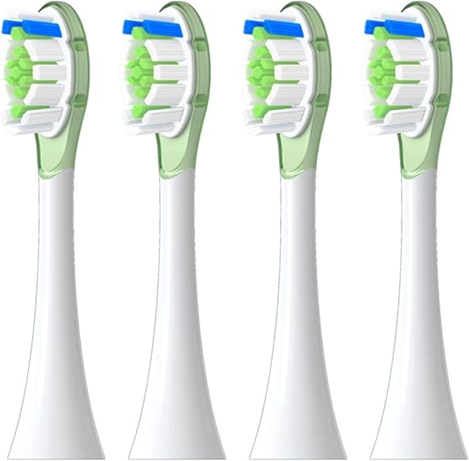 Compatible for Philips Diamond Series Replacement Brush Heads - HX6064/HX6930/HX6730 Sonic Toothbrush Vacuum Nozzle A3(4 Green A3)
