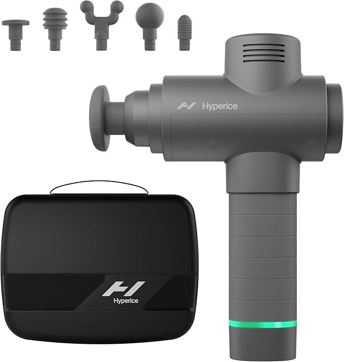 Hypervolt 2 - Featuring Quiet Glide Technology - Handheld Percussion Massage Gun | 3 Speeds 5 Interchangeable Heads | Helps Relieve Sore Muscles and Stiffness (Hypervolt 2 w/Carrying Case)