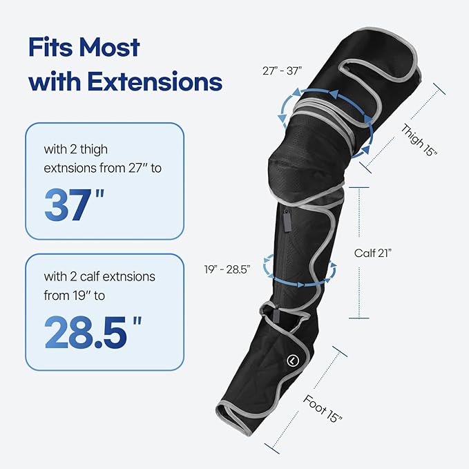 HuBDIC HubiCare Leg Massager Air Compression Leg Massager with Heat and Vibration for Circulation and Pain Relief 6 Modes with 3 Intensities Reduce Swelling Muscles Relaxation