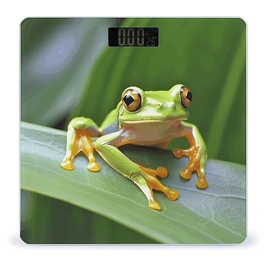 Digital Bathroom Scale for Body Weight Scale with Bright LCD Display High Accuracy Step-On Technology Auto On/Off Tree Frog Digital Scales 400 Lbs /180kg