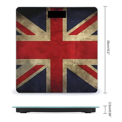 Digital Bathroom Scale for Body Weight Scale with Bright LCD Display High Accuracy Step-On Technology Auto On/Off British Flag Digital Scales 400 Lbs /180kg