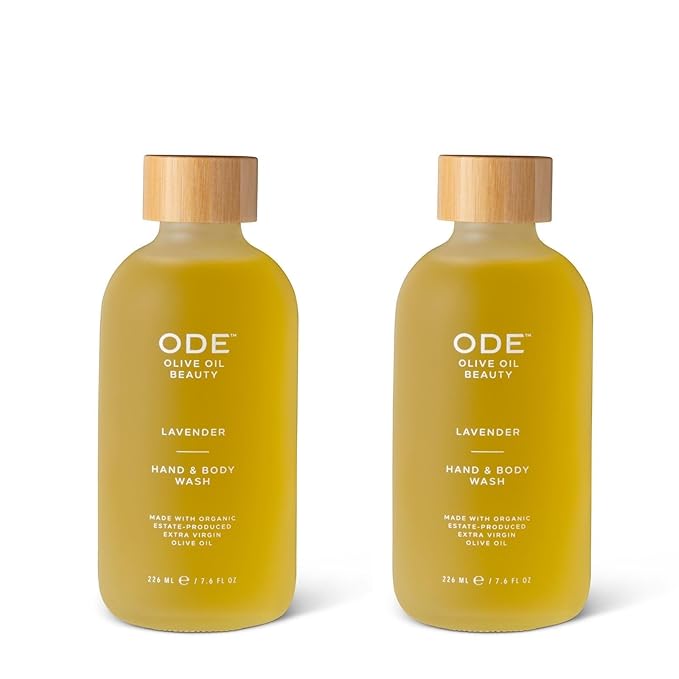 McEvoy Ranch Lavender Hand &amp Body Wash (2-pack) by ODE Olive Oil Beauty Organic EVOO California Made Nourishing Foaming Wash