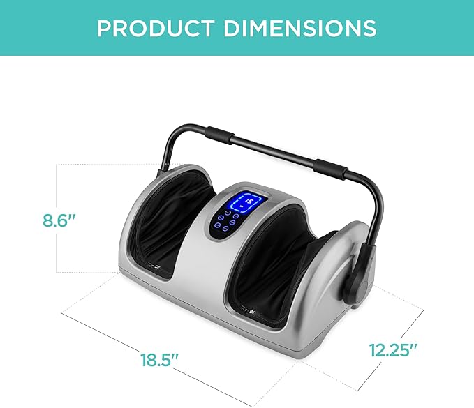 Best Choice Products Heated Shiatsu Foot Massager for Pain Relief Plantar Fasciitis Neuropathy Blood Circulation w/Compact Design - Silver