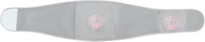 Heating Belt for Back Pain Portable Lower Back Massager 104-158℉ Grey Polyester 3-Speed Vibration LCD 1800mAh for Home Office Chronic Pain Relief