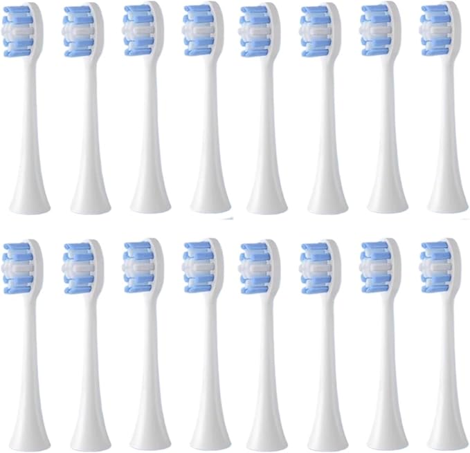 16pcs Replacement Toothbrush HeadsCompatible for B002DC/B009DC/B001/B004/B005/B006(16pcs White)