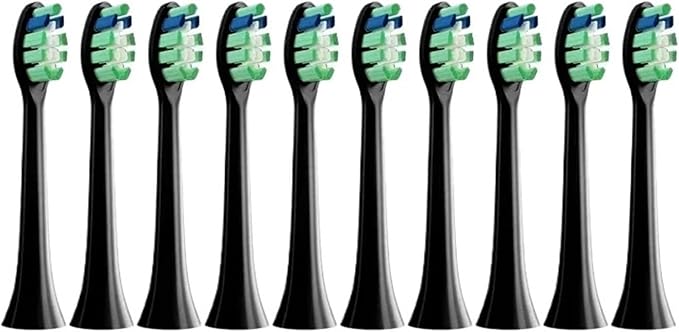 10PCS Replacement Brush HeadsCompatible for Philips HX6930 HX6064 Sonic Electric Toothbrush Vacuum(10Black)