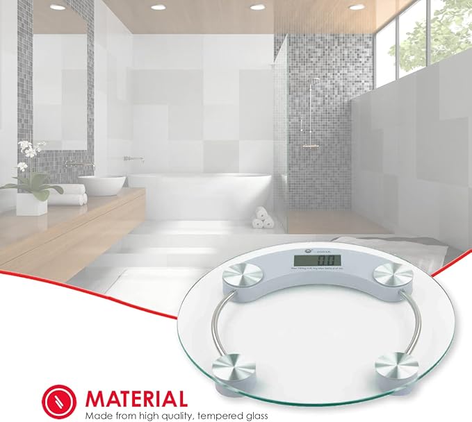 Home Basics Glass Bathroom Scale Round No Size Clear