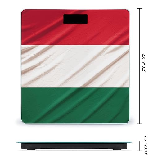 Italy Flag Bathroom Scale Automatic Power On/Off Body Scales LCD Backlight Display Square Digital Scale Rounded Corners Bathroom Scales for Home Bedrooms