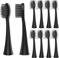 10pcs Replacement Toothbrush Heads Compatible with Burst Adult Electric ForCompatible for Seago S9 S1 S6 S8 S21 S26 S28 SG540 SG860(Black 10pcs)