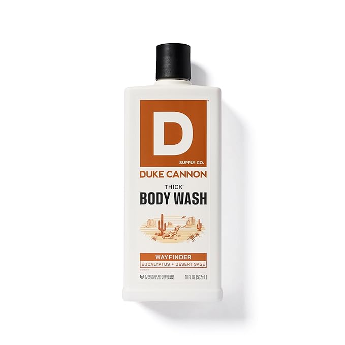 Duke Cannon Thick High Viscosity Body Wash - Wayfinder - Eucalyptus &amp Desert Sage Scent 3X Thicker Mineral-Enriched Sulfate-Free 17.5 oz (3-Pack)