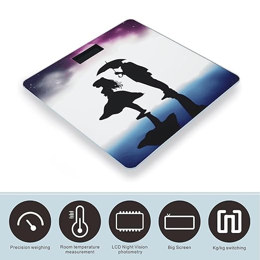 Anime Lovers Silhouette Bathroom ScaleHighly Accurate Digital Weighing Machine for People Bright LED Display Weight Scale for The Aldult Home Use