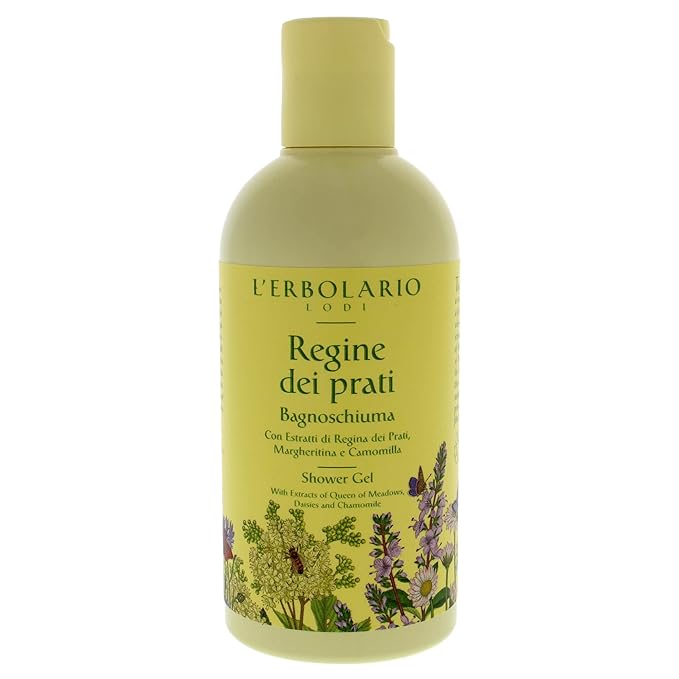 L'Erbolario Shower Gel – Moisturizing Body Wash with Floral Scent – Restoring Floral Body Soap with Chamomile and Daisy - Regine dei Prati - 8.4 oz