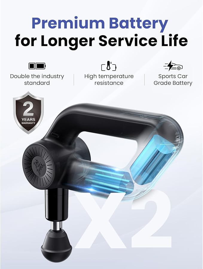 BOB AND BRAD D6 Pro Massage Gun Deep Tissue Percussion with 16mm Amplitude 85lbs Stall Force FSA Eligible &amp HSA Approved Professional Muscle Massager for Athletes Quiet Electric Back Massager