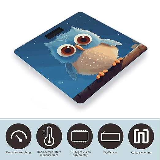 Cute Cartoon Owl Bathroom ScaleHighly Accurate Digital Weighing Machine for People Bright LED Display Weight Scale for The Aldult Home Use