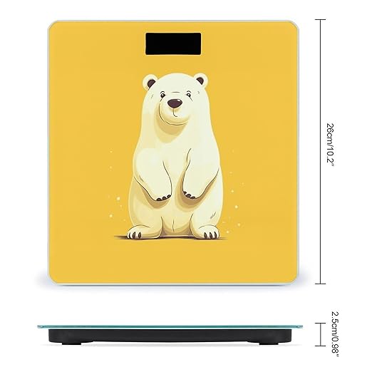 Digital Bathroom Scale for Body Weight Scale with Bright LCD Display High Accuracy Step-On Technology Auto On/Off Cute Cartoon Polar Bear Digital Scales 400 Lbs /180kg