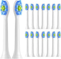 16pcs Replacement Toothbrush HeadsCompatible for C2 C1 G2 W Plaque Control Simply Clean Brush Head(White-16pcs)