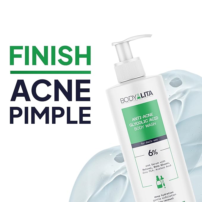 Anti Acne Glycolic Acid Body Wash for Acne Prone Skin Helps Improve Skin Texture with Salicylic and Azelaic Acid 5.07 Fl Oz (3)