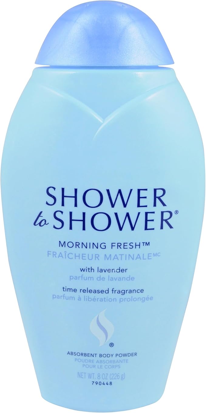 Shower to Shower Morning Fresh Body Powder with Lavender for Men &amp Women Talc Free Sweat Absorbing Prevents Chafing &amp Odor Deodorizing - 8 Ounce