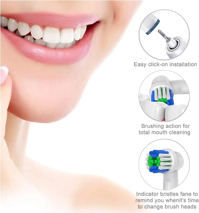 Replacement Professional Electric Toothbrush Heads Compatible For Braun Compatible For Oral B Brush Heads(8pcs)