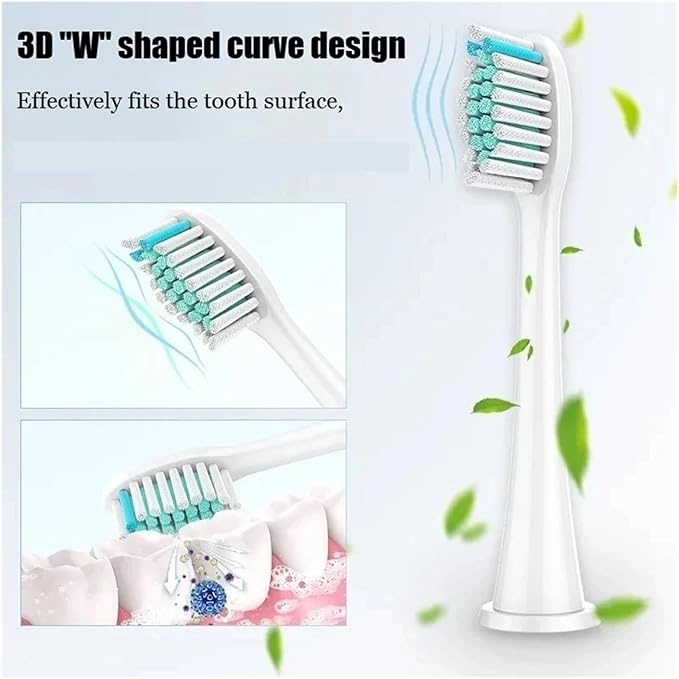 Replacement Toothbrush Heads Compatible for Phili Sonic Care Electric Handles(8pcs Black)