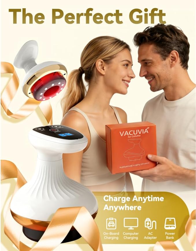 Electric Gua Sha Device for Cellulite Massage Tool 9 Suction Levels &amp Heating Handheld Massager - Negative Pressure Strong SuctionSmart Cupping MassagerDeep MassageFirmer (2 Pcs)