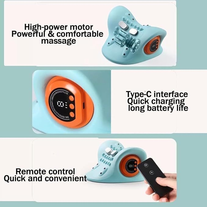 Neclune 4-in-1 Massager 2025 New Neck Massager Neck Massager Electric and Shoulder Relaxer Pillow 26° Angle Cervical Traction Device for Deep Tissue Pain Relief and Relaxation (1pcs)