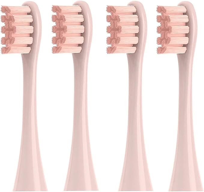 4 Pcs/Pack Replacement Brush HeadsCompatible for Oclean X/X PRO/ Z1/ F1/ One/Air 2 /SE Sonic Toothbrush Soft Bristle Nozzles(Pink)