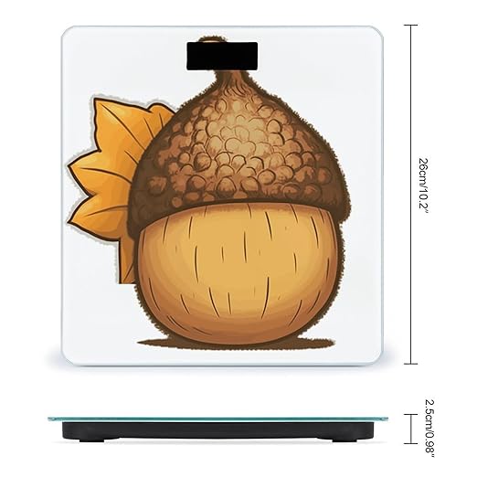Digital Bathroom Scale for Body Weight Scale with Bright LCD Display High Accuracy Step-On Technology Auto On/Off Cartoon Acorn Digital Scales 400 Lbs /180kg