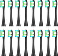 16pcs Replacement Brush HeadsCompatible for X/Pro/ Z1/ SE F1 One PW01/03/05/07/09 P5 Electric Toothbrush(16 Black)