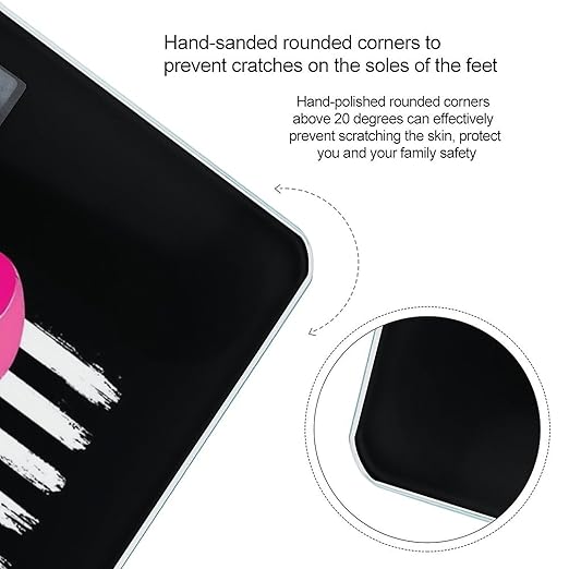 Women's Digital Bathroom Weighing Scale Automatic Switch Energy Saving Scale Smart Scale for Body Weight Breast Cancer Awareness Pink Ribbon American Flag