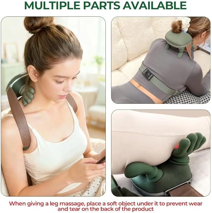 Heated Massager Shoulder and Neck Massager with Heat Electric Deep Tissue 4D Kneading Massage Electrlc Massage with Fingers for Pain Relief and Muscle Relax Neck Massager with Heat (Black)