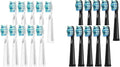 Replacement Toothbrush Heads Compatible for SG-575/507B/508/551/958/908/909/917/610/659/719/910/548/2303(Black 10 White 10pcs)